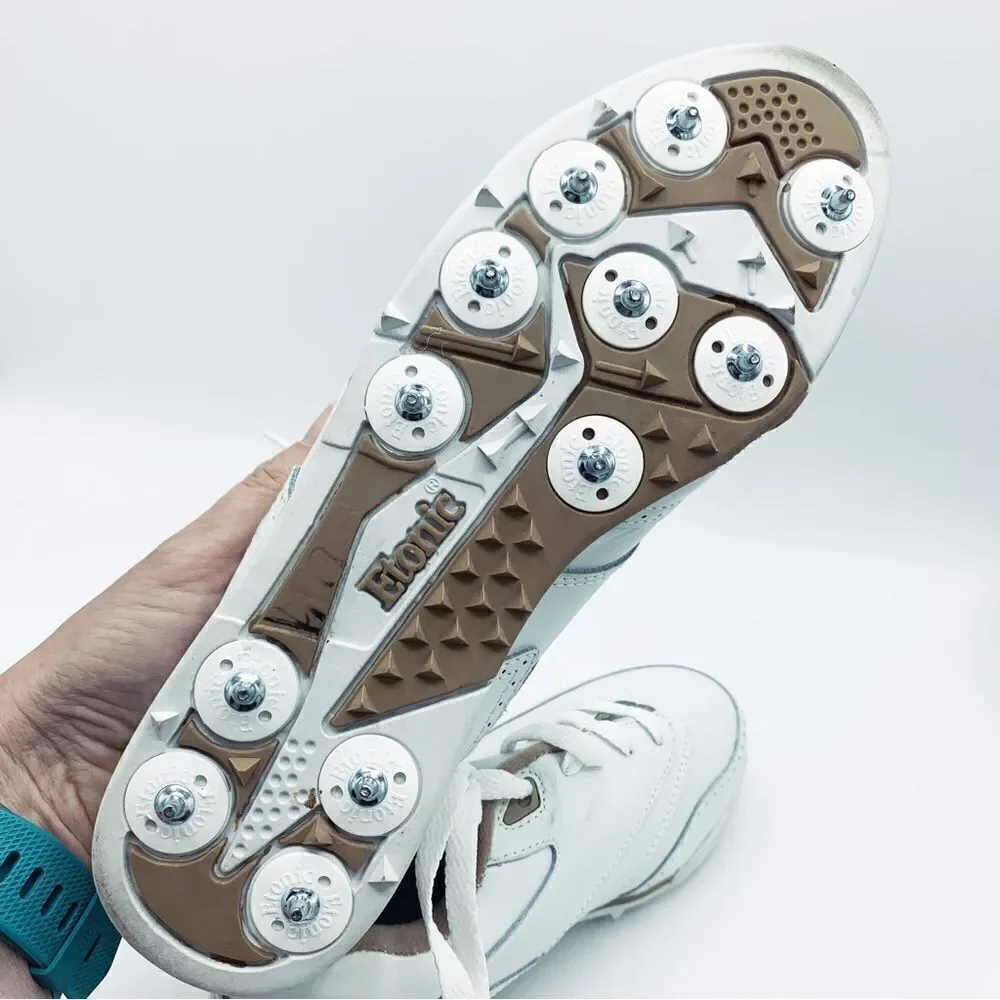 Etonic Stabilites ST Women’s White Leather Metal Spiked Golf‎ Shoes 6 New